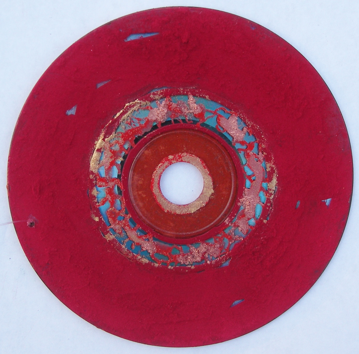 Automne-recto, 2011, techniques mixtes, CD diamètre 12cm Automne-recto, 2011, techniques mixtes, CD diamètre 12cm